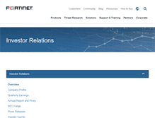 Tablet Screenshot of investor.fortinet.com