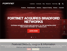 Tablet Screenshot of fortinet.com